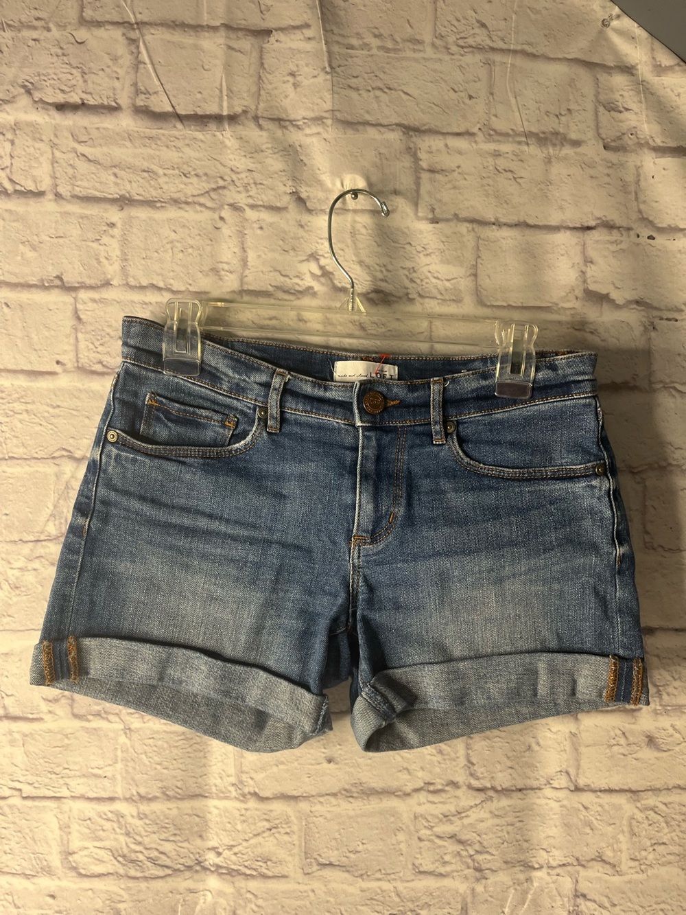 LOFT Light Blue Rolled Cuff Denim Shorts Jean Womens size 25